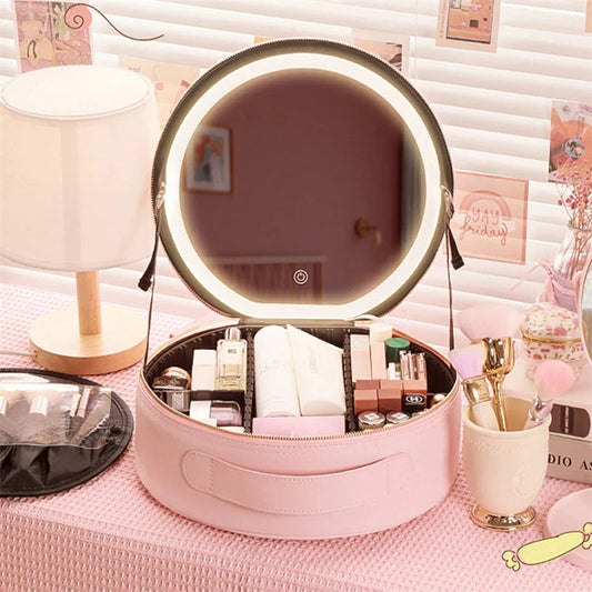 Round Nice LED Makeup Bag