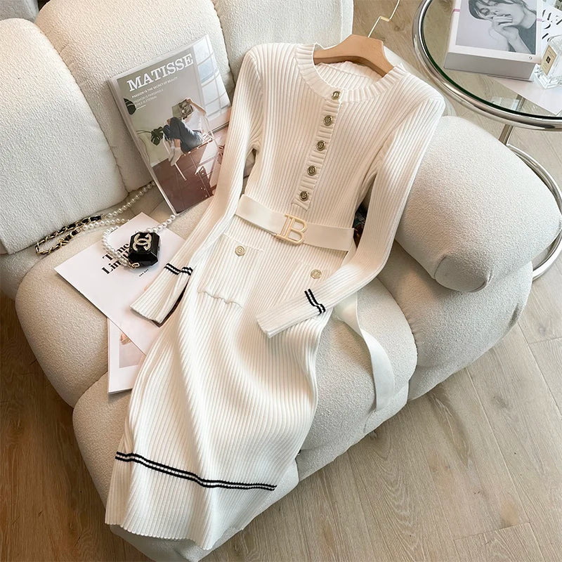 AUTUMN WINTER WOMEN KNITTED DRESS
