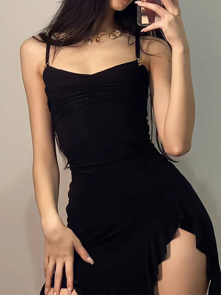 NIGHTFALL WHISPER SLEEVELESS MINI DRESS