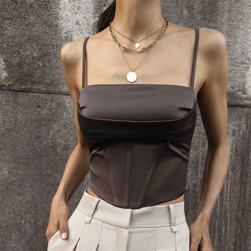 SUMMER CHIC SPAGHETTI STRAP CROP TOP