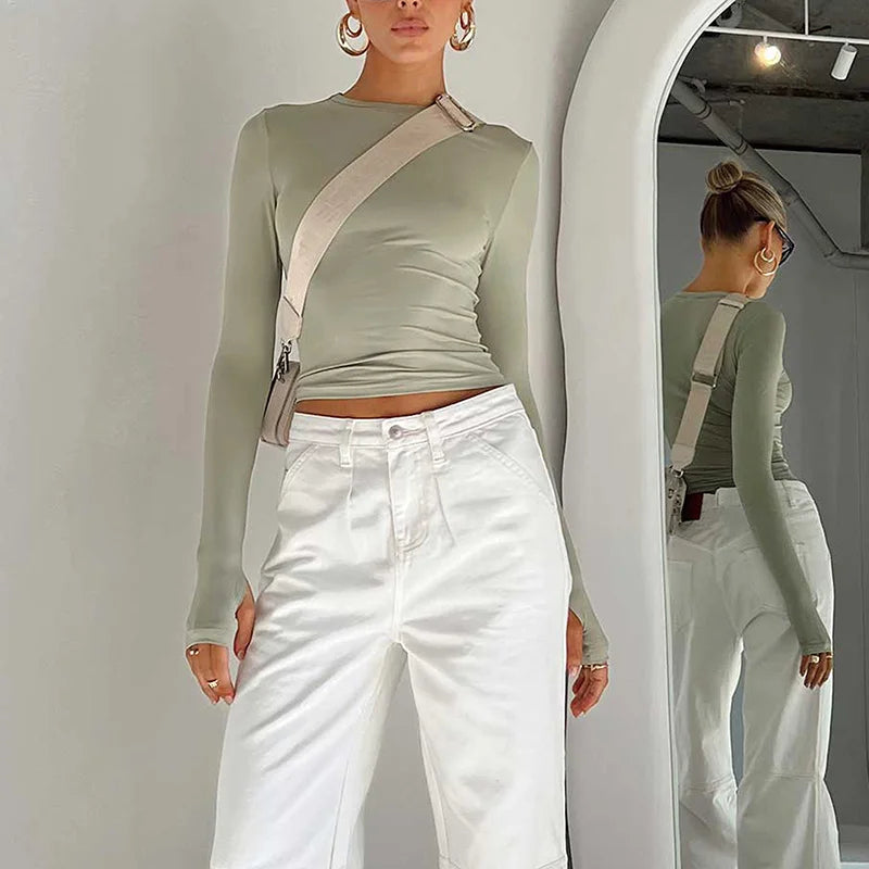 SLEEK VIBE CREW CROP TOP