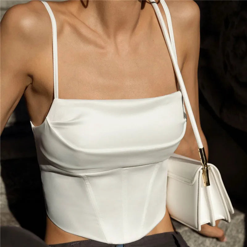 SUMMER CHIC SPAGHETTI STRAP CROP TOP