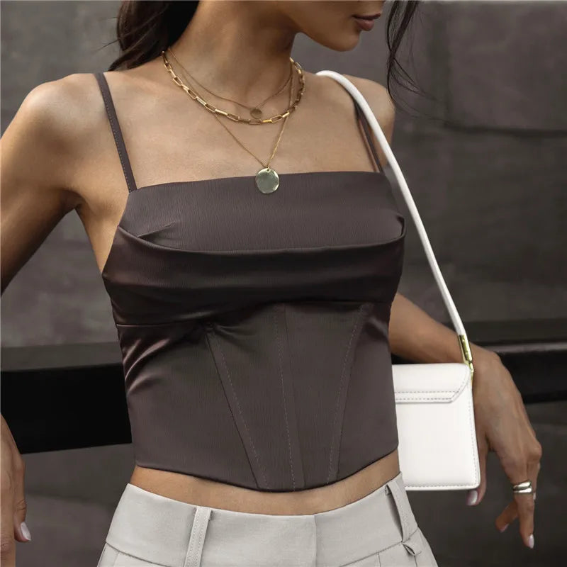SUMMER CHIC SPAGHETTI STRAP CROP TOP