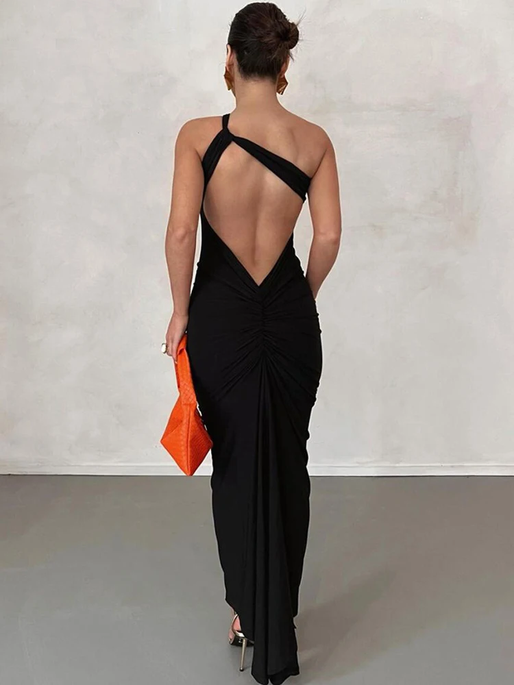 SUBTLE ELEGANCE BACKLESS MAXI DRESS