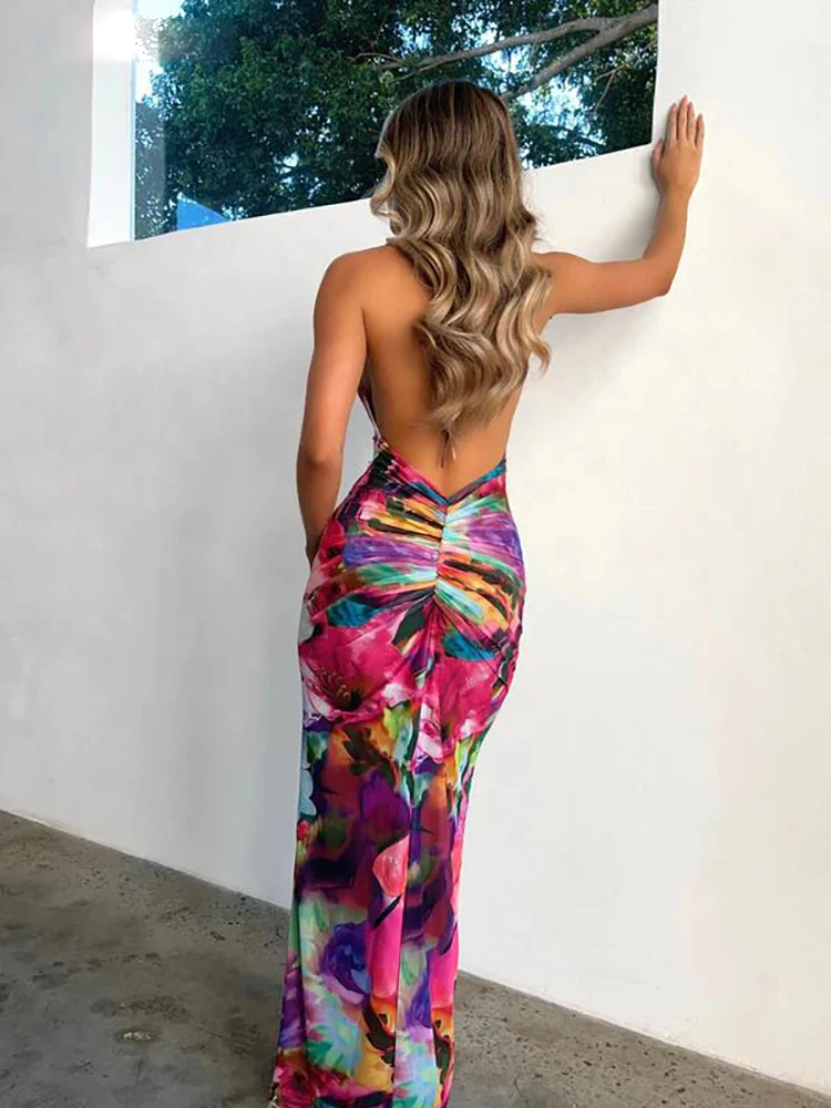 TIDAL AURA BACKLESS MAXI DRESS